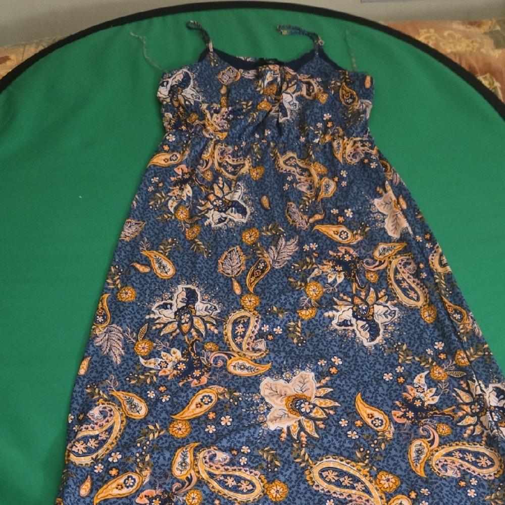 NAIF Navy and Orange Patterned Dress
